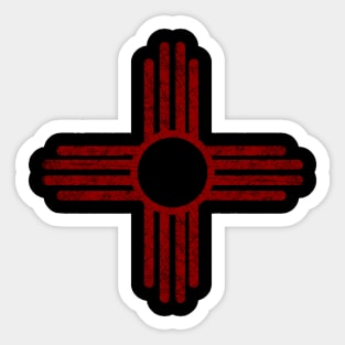 New Mexico Flag Distressed Red Sticker